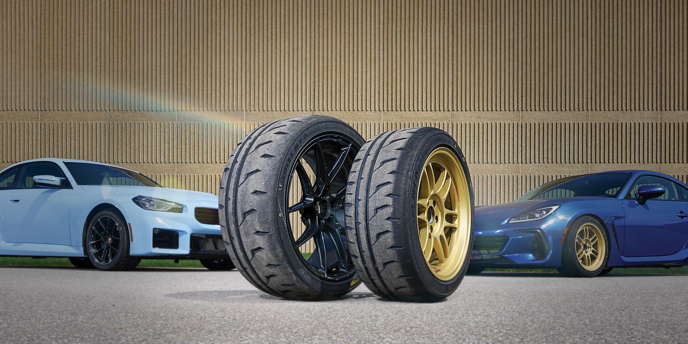 Bridgestone Potenza RE-71RZ compared to Bridgestone Potenza RE-71RS on two sports cars