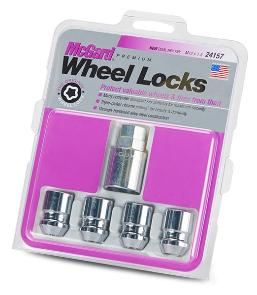 24157 Chrome Cone Seat Wheel Lock Set M12x1.5 24157