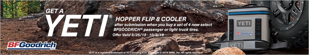 BFGOODRICH® Tires: Get a YETI® Hopper Flip 8 Cooler