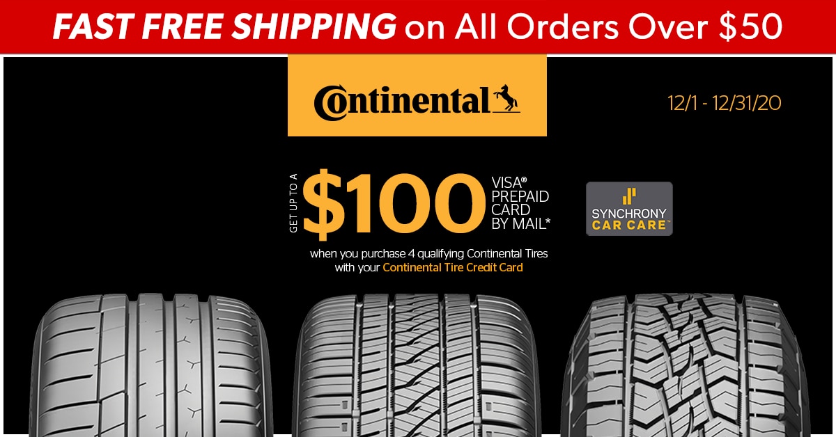 Continental Tire Credit Card Purchases Get Up to 100 Back Terms