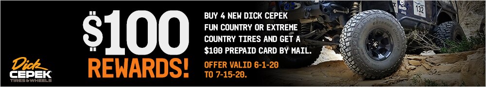 Dick Cepek: $100 Rewards