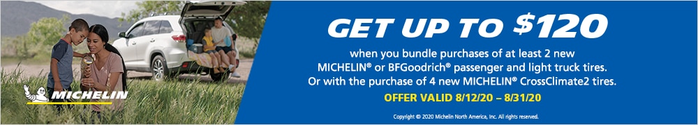 Get Up to $120 Back from Michelin® and BFGoodrich®