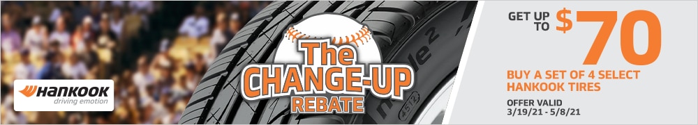 Hankook Change-Up Rebate, Get Up to $70 Back