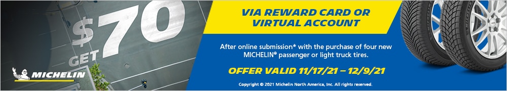 Michelin: Get $70* Back After Online Submission*