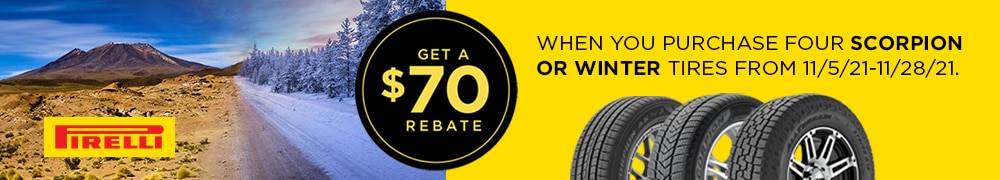 Pirelli: Get a $70 Rebate