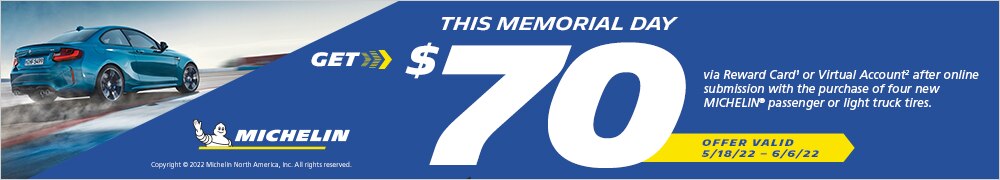 Michelin: Get $70 Back via Online Submission