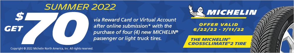 Get $70* Back via Online Submission* from Michelin®
