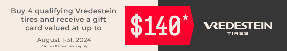 Vredestein: Get Up to a $140 Gift Card
