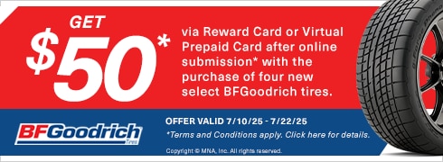 Buy a set of 4 and get $50 after online submission*
