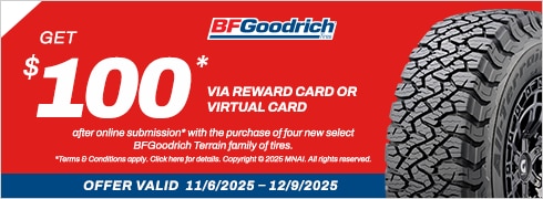 Buy a set of 4 and get $100 after online submission*