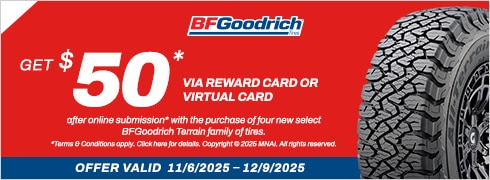 Buy a set of 4 and get $50 after online submission*