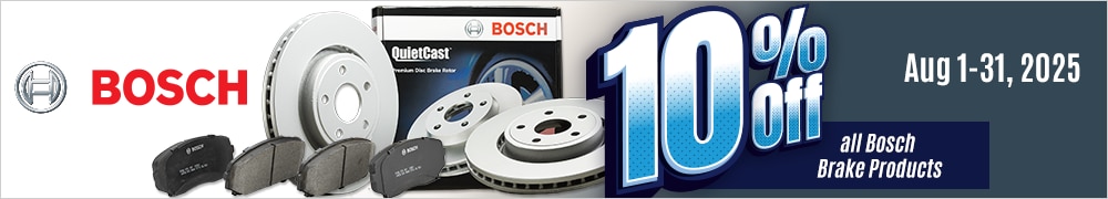Save 10% on all Bosch Brake Products