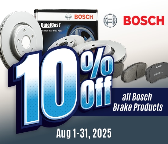 Save 10% on all Bosch Brake Products