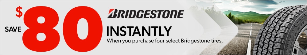 Save $80 Instantly on Four Select Bridgestone Tires