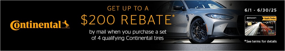 Receive a $110 Continental Tire Prepaid Mastercard® by Mail