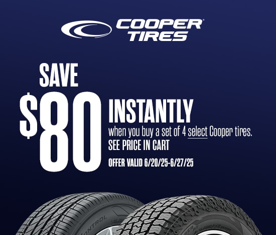 Save $80 Instantly on 4 Select Cooper Tires