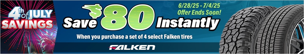 4th of July Savings | Save $80 Instantly on 4 Select Falken Tires