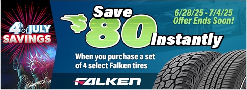 4th of July Savings | Save $80 Instantly on 4 Select Falken Tires