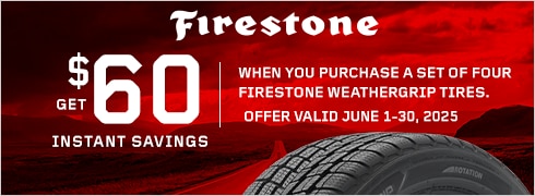 Save $60 Instantly When You Buy Four Firestone WeatherGrip Tires