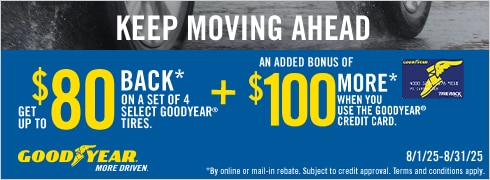 Get Up to $80 Back* from Goodyear