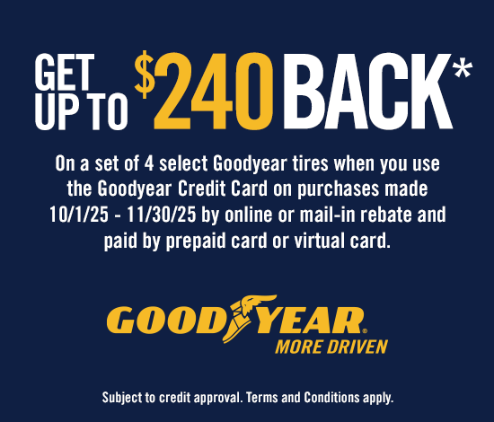 Get Up to $100 Back* from Goodyear