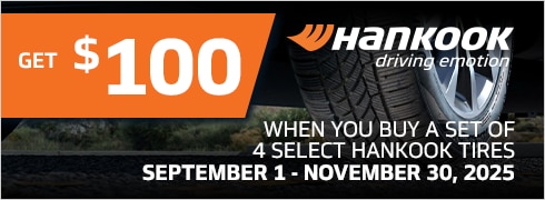 Buy a set of 4 and get a $100 Hankook Prepaid Mastercard via online rebate.