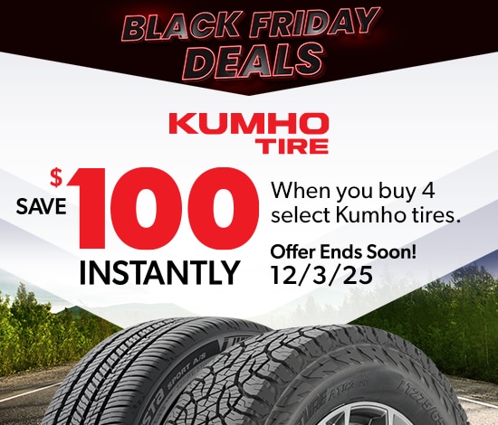  Black Friday Savings | Save $100 Instantly on 4 Select Kumho Tires
