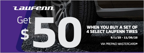 Buy a set of four and get a $50 Hankook Prepaid Mastercard® by online rebate.