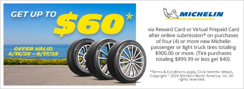 Buy four and get up to a $60* Visa® Reward Card or Visa® Virtual Account after online submission.