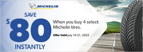 Save $80 Instantly When You Buy 4 Select Michelin Tires