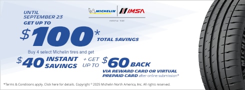 Buy a set of four and get up to a $60* Visa® Reward Card or Visa® Virtual Account after online submission.