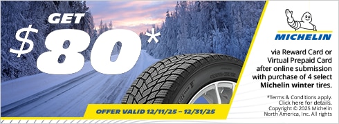 Buy a set of four and get an $80* Visa® Reward Card or Visa® Virtual Account after online submission.