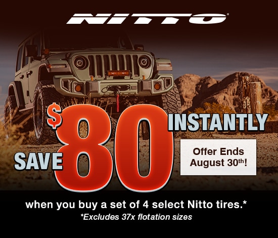 Save $80 Instantly on 4 Select Nitto Tires