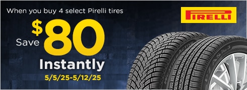 Save $80 Instantly on Four Select Pirelli Tires