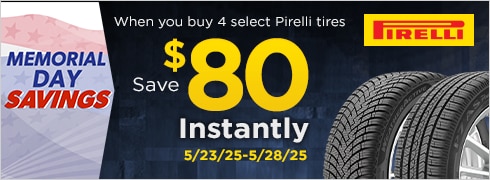 Memorial Day Savings | Save $80 Instantly on Four Select Pirelli Tires