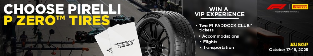 Buy a set of qualifying tires for a chance to win a trip to the FORMULA 1 MSC CRUISES UNITED STATES GRAND PRIX 2025