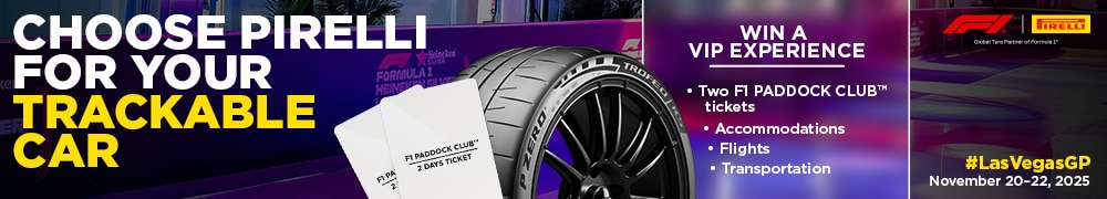 Buy a set of qualifying tires for a chance to win a trip to the FORMULA 1 HEINEKEN LAS VEGAS GRAND PRIX 2025  