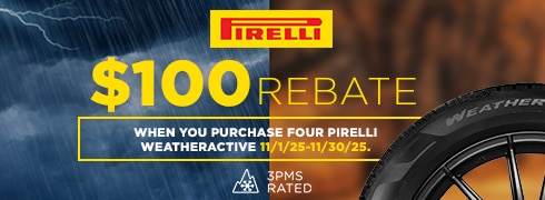 Get $100 Back When You Buy 4 Pirelli WeatherActive Tires
