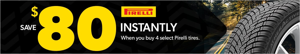 Save $80 Instantly on Four Select Pirelli Tires