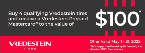 Buy a set of four and get a $100 Prepaid Mastercard