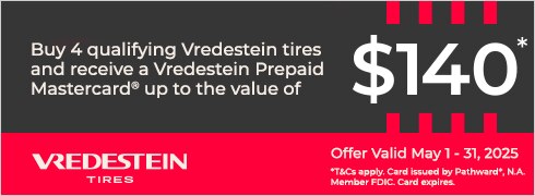 Get Up to a $140* Vredestein Prepaid Mastercard®