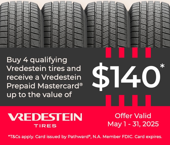 Get Up to a $140* Vredestein Prepaid Mastercard®