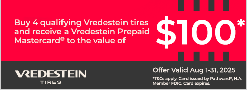 Buy a set of four and get a $100 Prepaid Mastercard