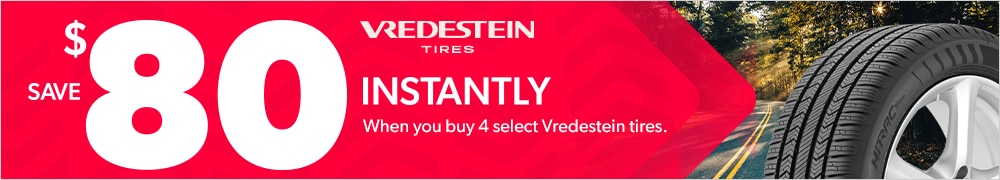 Save $80 Instantly on Four Select Vredestein Tires