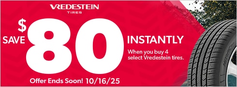 Save $80 Instantly on Four Select Vredestein Tires