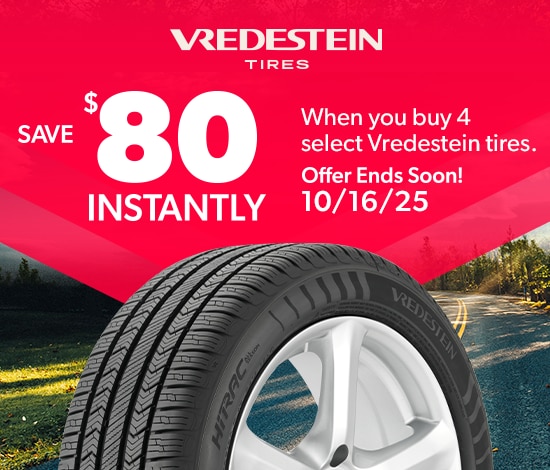 Save $80 Instantly on Four Select Vredestein Tires