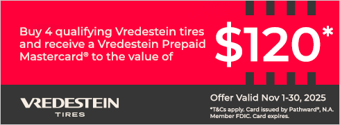 Buy a set of four and get a $120 Prepaid Mastercard