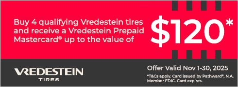Get Up to a $120* Vredestein Prepaid Mastercard®