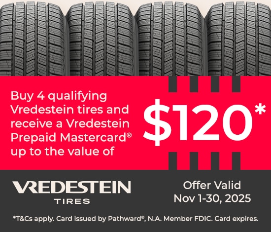 Get Up to a $120* Vredestein Prepaid Mastercard®