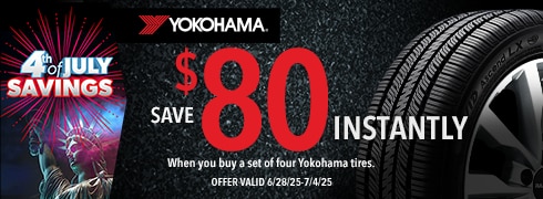 4th of July Savings | Save $80 Instantly on 4 Yokohama Tires